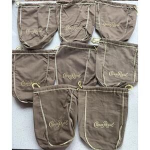 Crown Royal Bags Drawstring Lot of 8 Vanilla Bags Brown 750 ml Collectible Gift